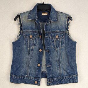 Mother Denim Vest - Even Hippies Get The‎ Blues Bruiser Vest Leopard/Blue Size S